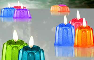 شمع‌ ژله ‌ای‌ رنگارنگ‌