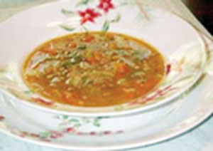 سوپ سبزیجات با ریحان