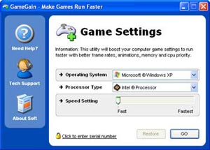 بهینه سازی رایانه برای بازی GameGain v۲.۹.۱.۲۰۰۸