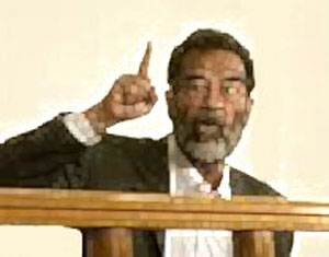امروز طی یک مراسم علنی ( نمایش وار ) به صدام حسین و دستیارانش تفهیم اتهام شد و ..... (در این روز ۱ جولای)