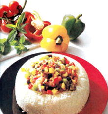 برنج‌ با مخلوط سبزیجات‌