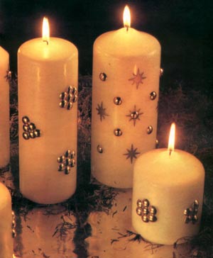 تزئین شمع‌ها با سوزن‌های تزئینی