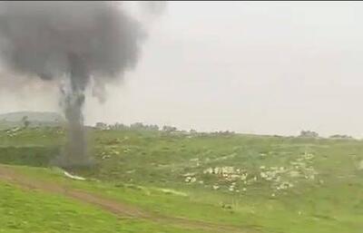 لحظه اصابت راکت‌های حزب‌الله به مقر فرماندهی تیپ گولانی در جولان اشغالی