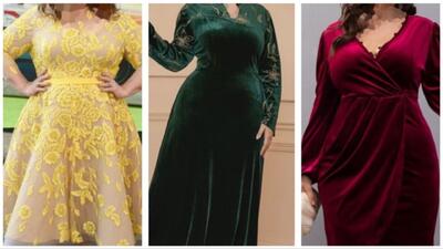 11 مدل طرح از جدیدترین لباس شیک و مجلسی برای خانمهای هیکلی و تپل