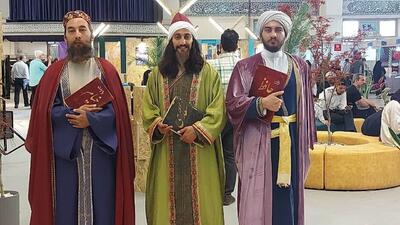 ببینید / حضور عجیب سعدی، مولانا، حافظ و فردوسی در نمایشگاه کتاب تهران