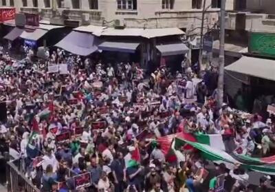 حمایت تمام عیار مردم اردن از مقاومت غزه با شعار حماسی - تسنیم