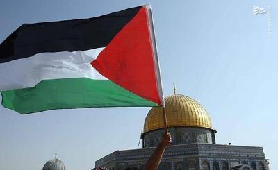 عکس/ نصب پرچم فلسطین بر روی ساختمانی در نیویورک