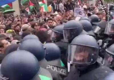 فیلم/ حمله پلیس آلمان به تظاهرکنندگان حامی فلسطین در برلین
