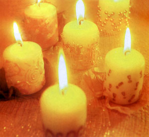 تزئین شمع با حاشیه