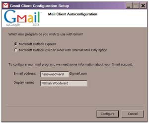 تنظیمات Outlook Express برای استفاده از Gmail