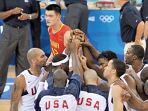 قدرت نمایی بسکتبال امریکا مقابل چین
