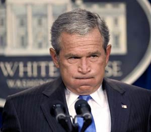 فرار بوش از کاخ سفید