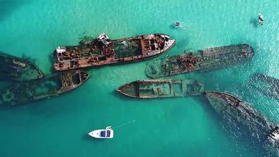 فیلم| کشتی‌های غرق شده در استرالیا