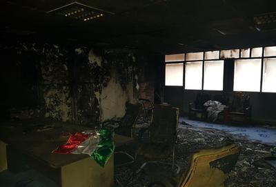 تصاویر| آتش‌سوزی در دفتر بسیج دانشجویی دانشگاه شریف