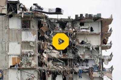 نمایی متفاوت از حادثه ریزش ساختمان در آبادان (فیلم)