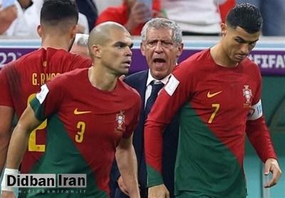 روزنامه پرتغالی: رونالدو پس از تعویض در بازی کره جنوبی بر سر سرمربی فریاد زد / او تهدید کرد که اردوی تیم را ترک می‌کند