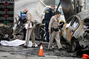 تصادف وحشتناک سه خودرو در لس آنجلس + فیلم