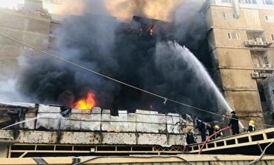 آتش سوزی یک انبار تجاری و سه هتل در کربلا مهار شد