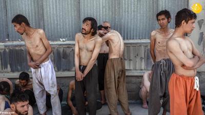 (عکس) معتادان افغان زیر دست طالبان در حال مرگ از گرسنگی!