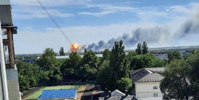 (ویدئو) وقوع چندین انفجار در پایگاه هوایی روسیه در کریمه