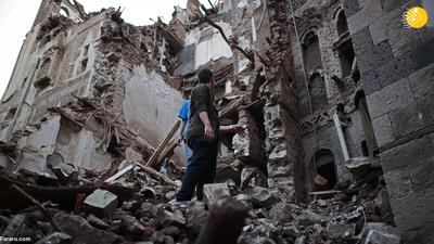 (ویدئو) تخریب بنا‌های تاریخی بخش قدیمی صنعاء در اثر بارش باران