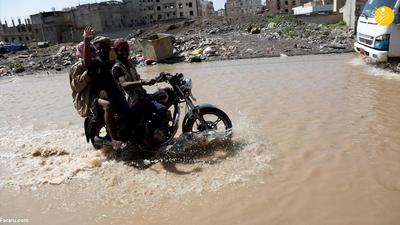 (تصاویر) جاری شدن سیل در صنعاء پایتخت یمن