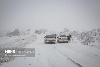 (تصاویر) بارش برف در ارتفاعات قزوین