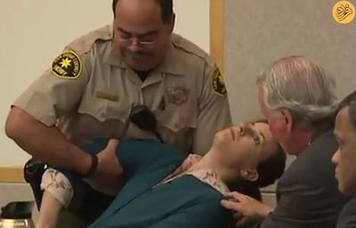 (ویدئو) غش کردن زن شوهرکش در دادگاه