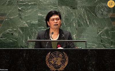 (ویدئو) وزیر خارجه نیوزیلند در سازمان ملل زیر آواز زد!