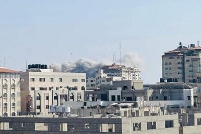 لحظه حمله اسرائیل به ساختمان نیروهای جهاد اسلامی فلسطین
