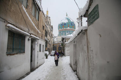 ببینید | گنبد امامزاده صالح (ع) از برف پوشیده شد