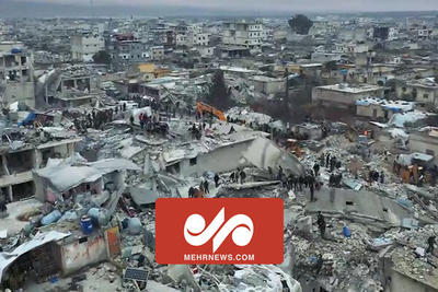 تصاویر هوایی از میزان خسارات زلزله در جندیرس سوریه