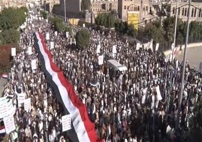 تظاهرات گسترده مردم یمن در محکومیت جنایت‌ جدید ائتلاف سعودی + فیلم