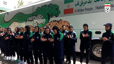 بدرقه بانوان فوتبال ایران برای شرکت در مسابقات کافا