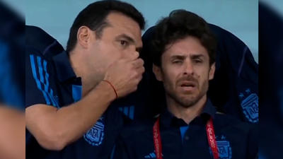 گریه پابلو آیمار روی نیمکت آرژانتین بعد از گل مسی