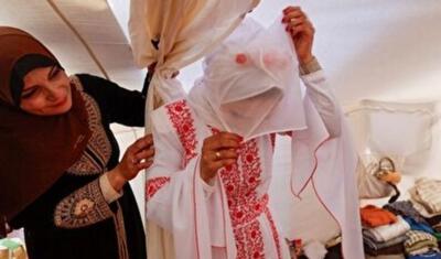 جشن عروسی زوج جنگ‌ زده در چادر + فیلم