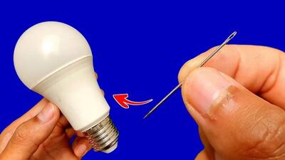 نحوه تعمیر لامپ LED با یک سوزن خیاطی (فیلم)