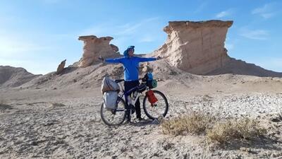 رکاب زنی ۲۶۰ کیلومتری دوچرخه سوار بیرجندی