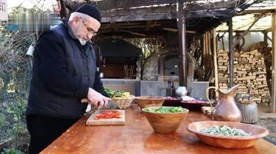 پخت ۵ کیلوگرم خوراک جگر، دل و قلوه گوسفند توسط آشپز روستایی ترکیه‌ای (فیلم)