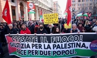 تظاهرات هزاران نفر در ایتالیا در همبستگی با غزه