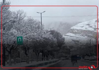 بارش برف شهر ماکو در آذربایجان غربی را سفید پوش کرد