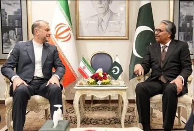 اولین احوال‌پرسی گرم و حضوری وزرای خارجه ایران و پاکستان بعد از حملات نظامی اخیر + عکس