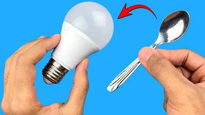 یک روش آسان برای تعمیر لامپ LED با قاشق (فیلم)