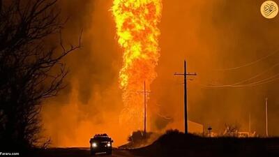 (ویدئو) انفجار خط لوله گاز در اوکلاهاما
