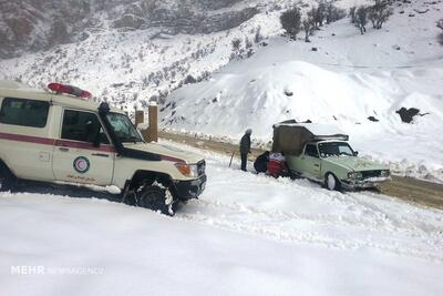 عملیات ۵ ساعته کوهستان برای نجات فردی در ارتفاعات چالابه کرمانشاه