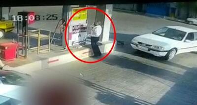 اشتباه باورنکردنی راننده پژو در پمپ بنزین تهران (فیلم)