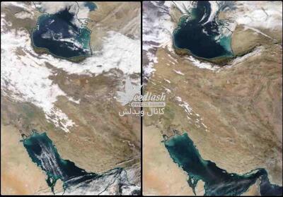 تصویر امروز ناسا از ایران در مقایسه با هفته پیش