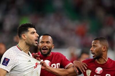 نمایی دیگر از درگیری مهدی طارمی با قطری‌ها بعد از سوت پایان بازی (فیلم)