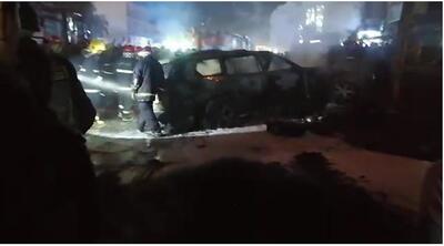 ببینید /  تصویری از حملۀ پهپادی به یک خودرو در بغداد