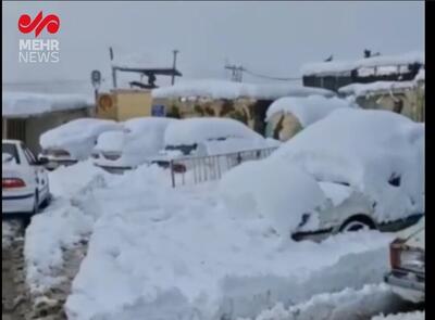 دفن شدن خودروهای مرز سیرانبند بانه در زیر برف